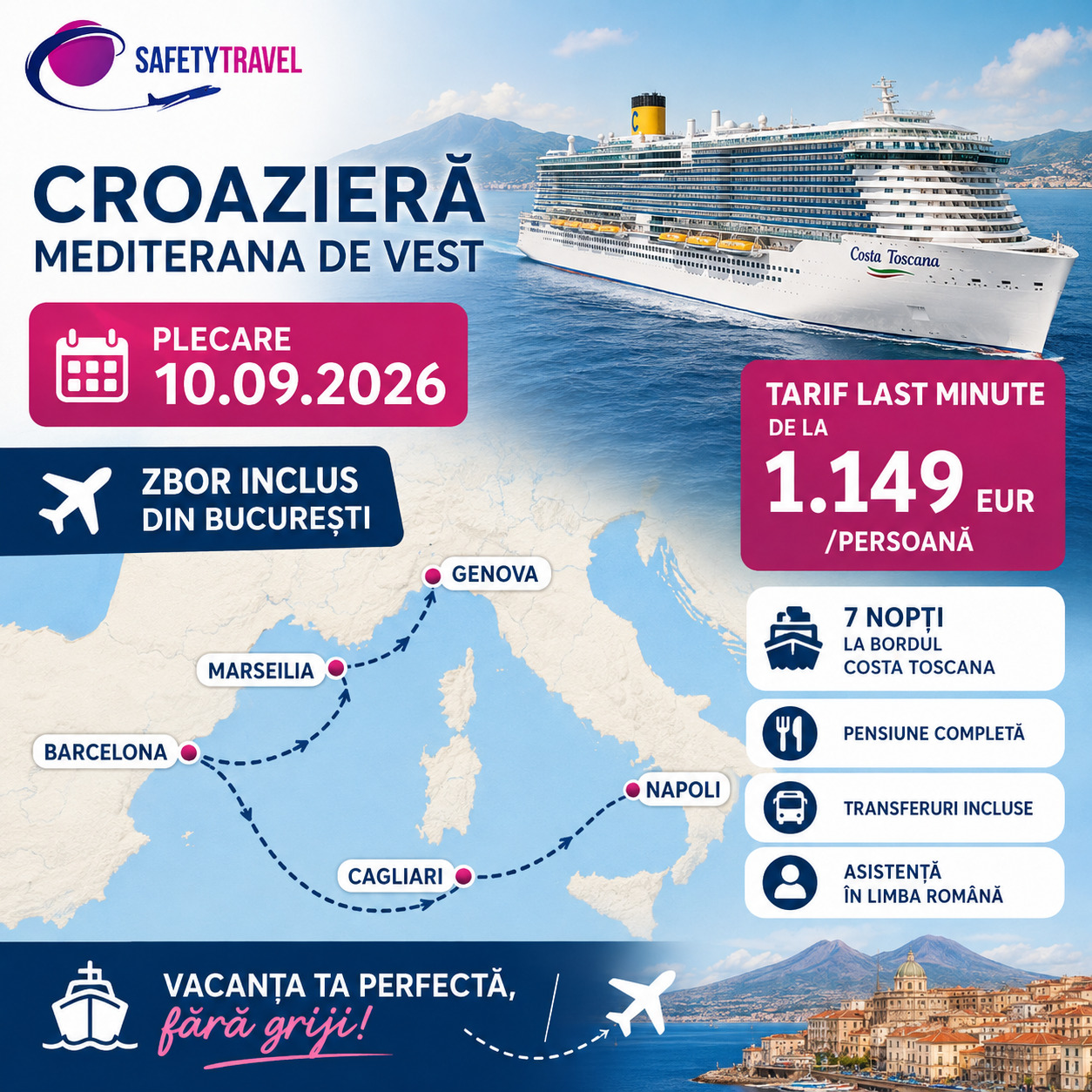 Croazieră Costa Toscana Mediterana de Vest