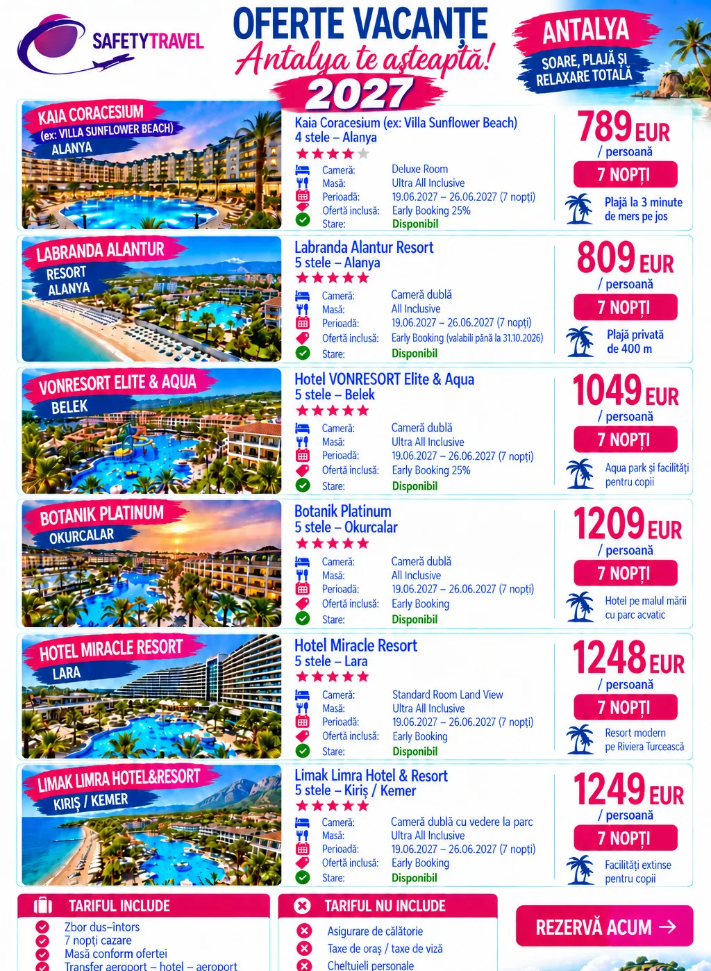 Oferte vacanțe Antalya 2027