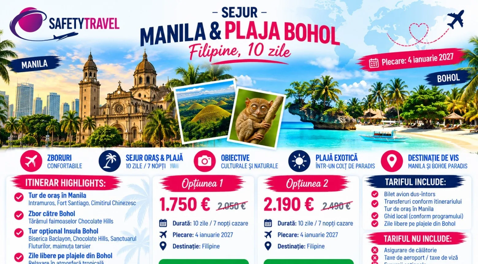 Filipine – Manila & Plaja Bohol